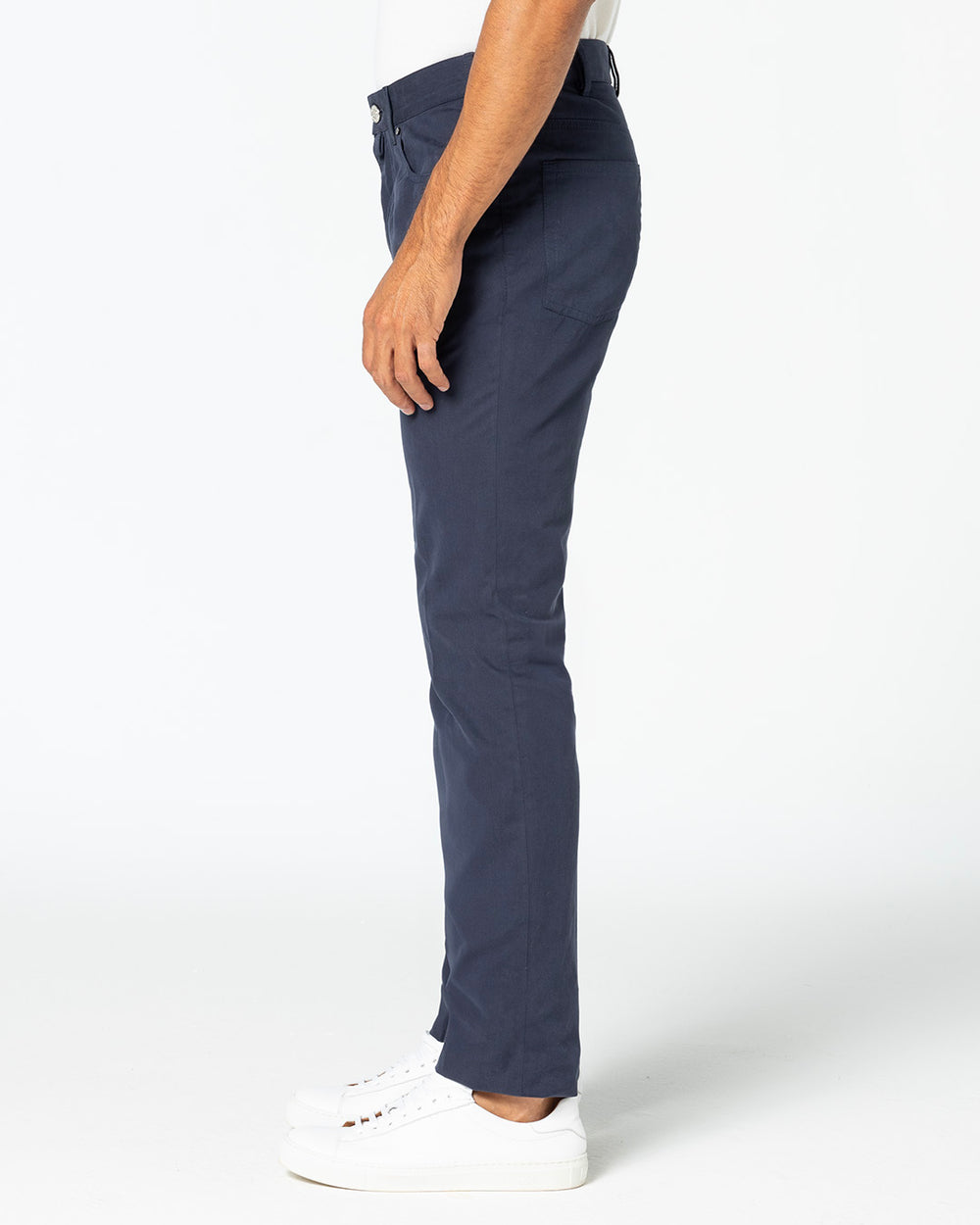 Animus Five-Pocket Cotton and Cashmere Trousers, Navy Blue