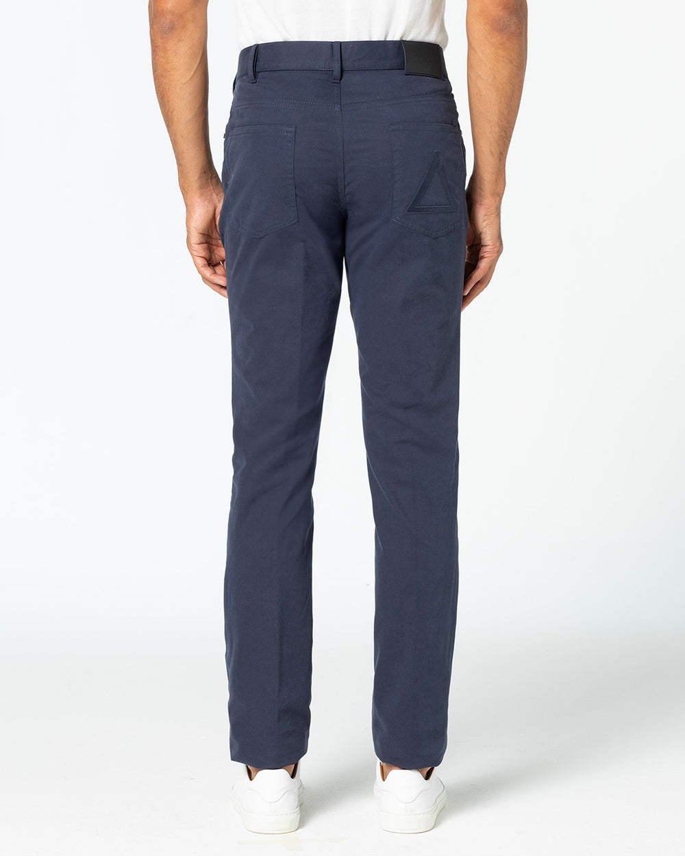 Animus Five-Pocket Cotton and Cashmere Trousers, Navy Blue