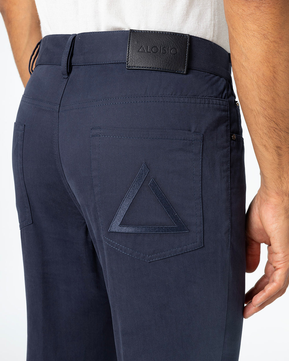 Animus Five-Pocket Cotton and Cashmere Trousers, Navy Blue