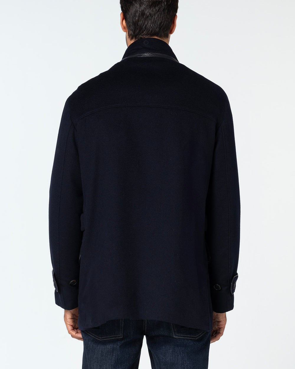 Faustus Cashmere Parka with Mink Lining, Midnight Blue