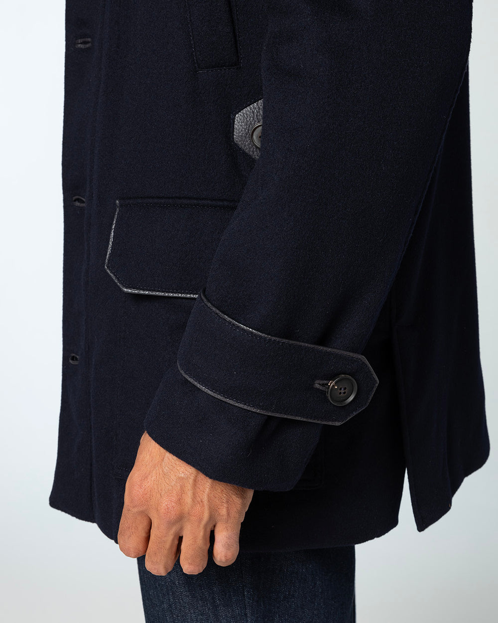 Faustus Cashmere Parka with Mink Lining, Midnight Blue