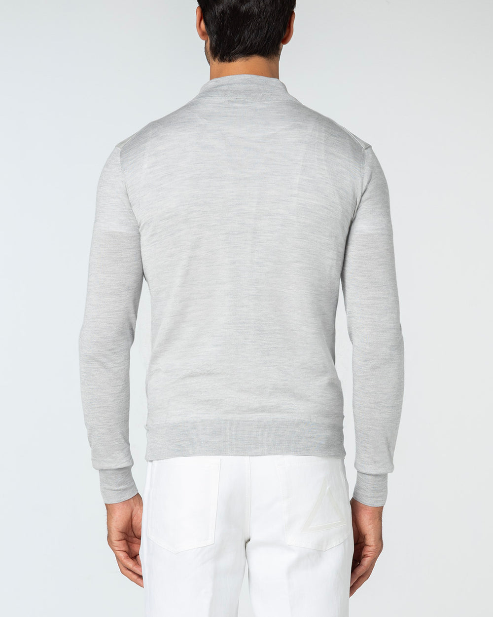 Gaudium Cashmere and Silk Cardigan with Suede Front, Pearl Grey