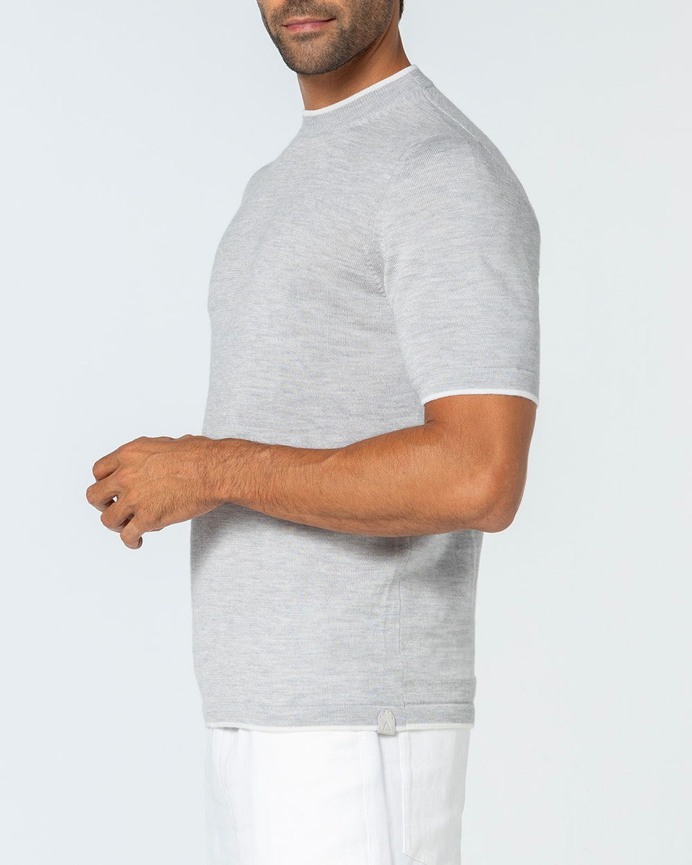 Gratium Cashmere and Silk T-Shirt, Pearl Grey