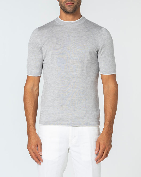 Gratium Cashmere and Silk T-Shirt, Pearl Grey