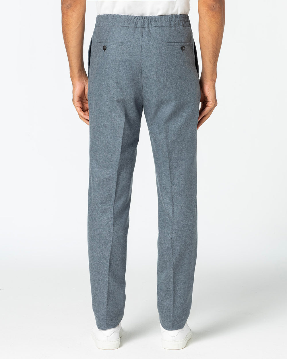 Serenis Wool, Silk and Cashmere Drawstring Trousers, Charcoal