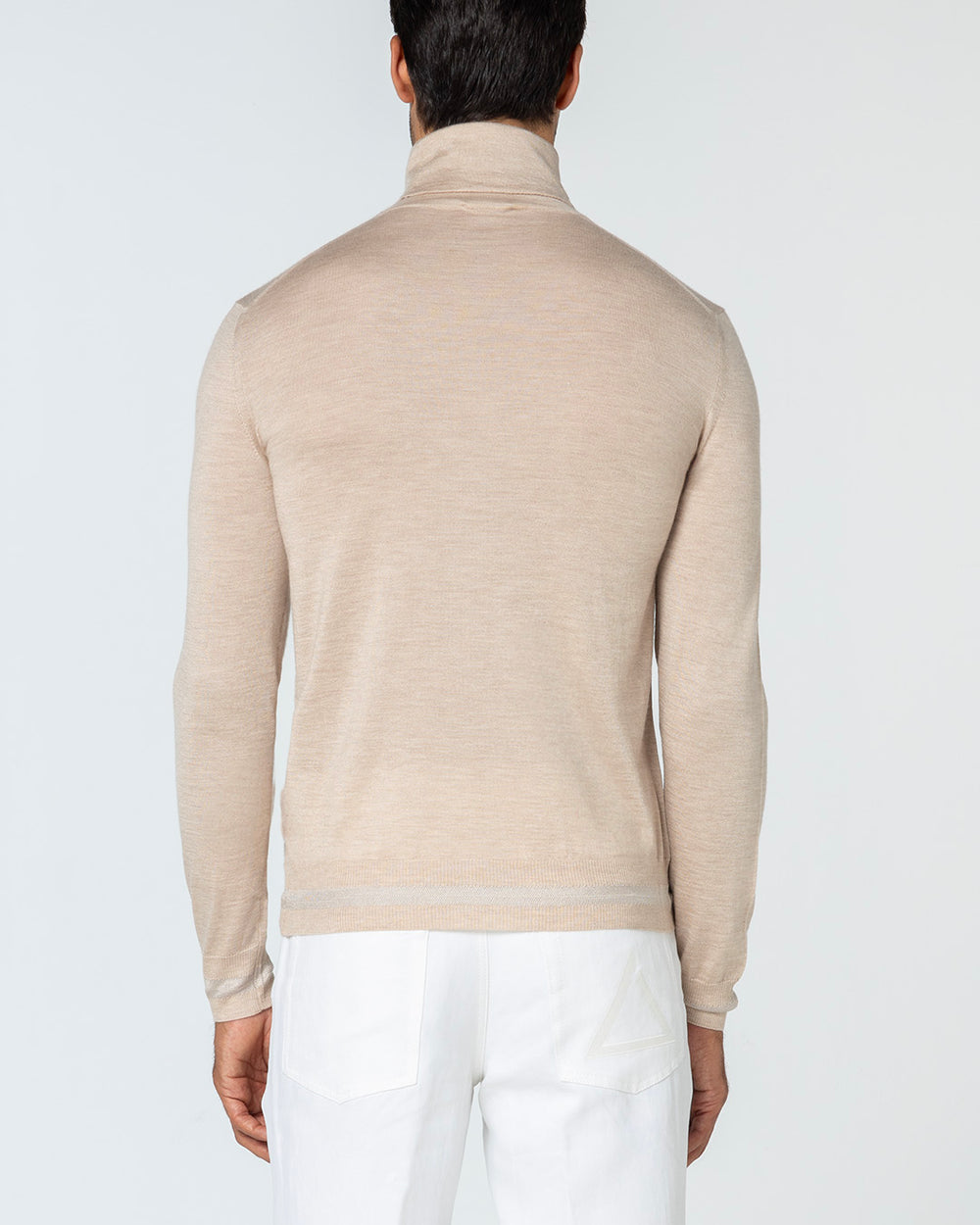 Virtus Cashmere and Silk Turtleneck, Sand