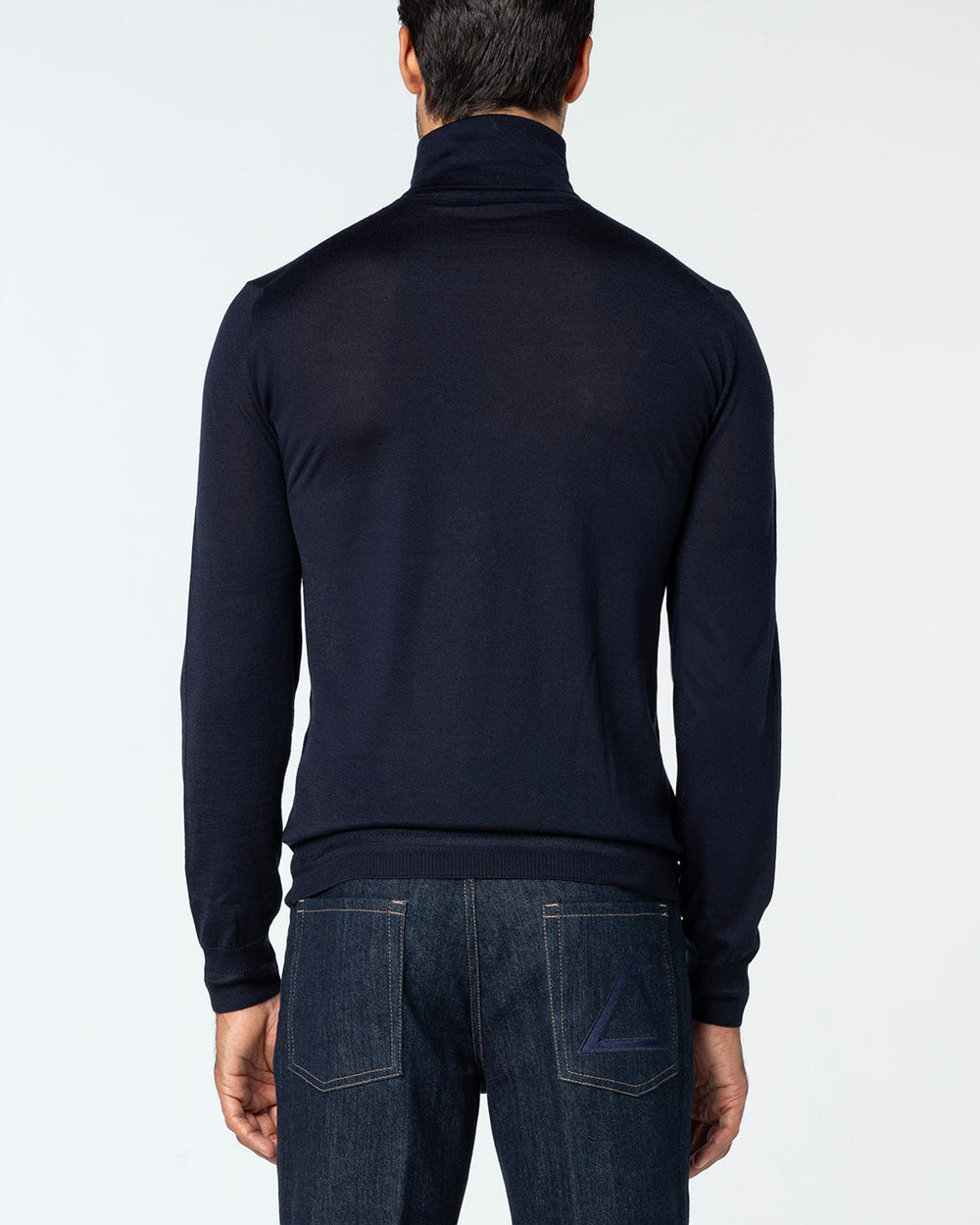 Virtus Cashmere and Silk Turtleneck, Midnight Blue