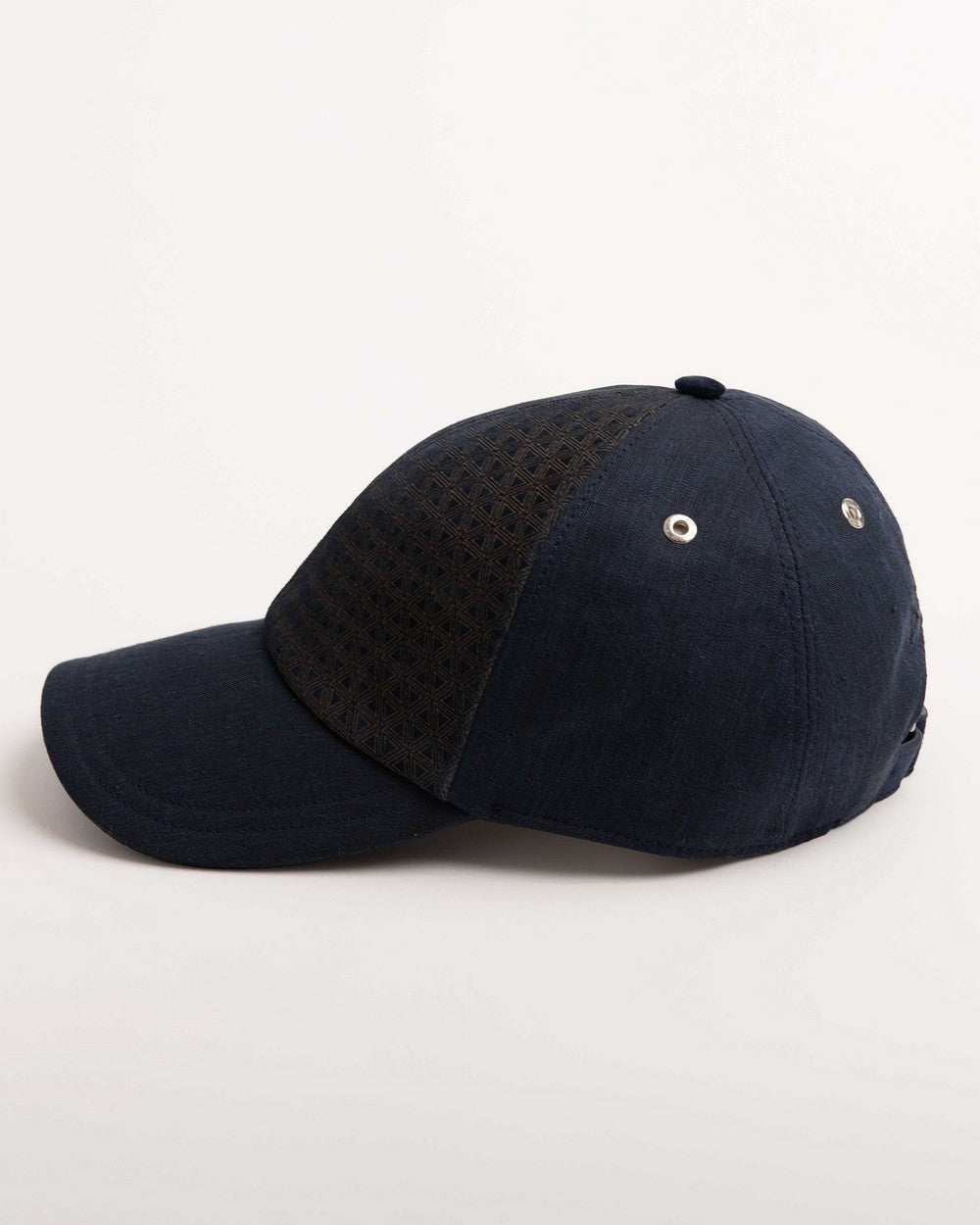 Cappellino da baseball Zeno in lino e seta, Blu Notte