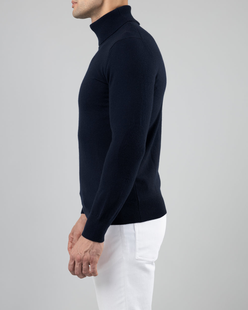 Aspen Cashmere Turtleneck Sweater, Dark Blue